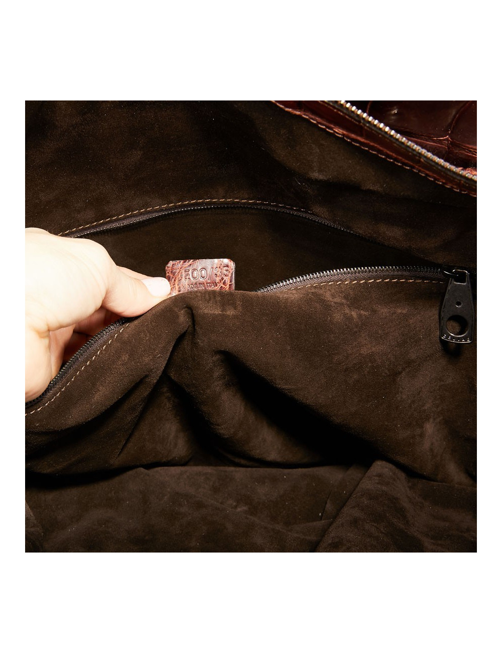 Sac de voyage CELINE alligator marron du Mississippi