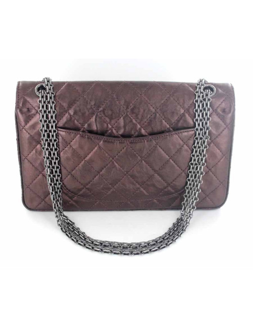 2.55 CHANEL en cuir marron irisé