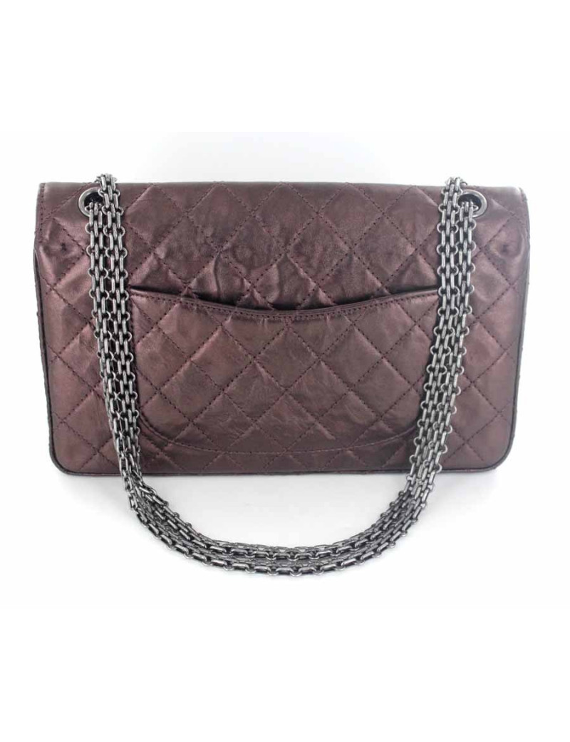 2.55 CHANEL en cuir marron irisé