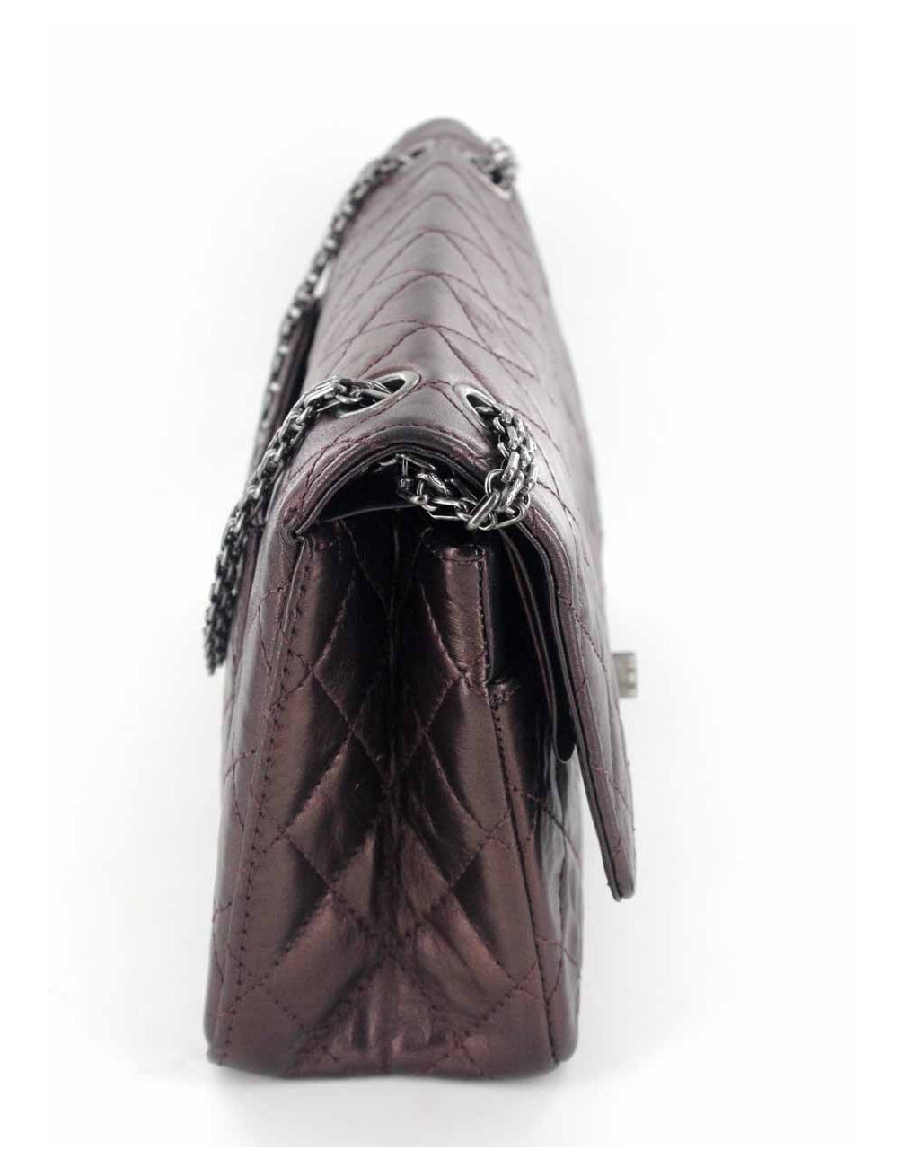 2.55 CHANEL en cuir marron irisé