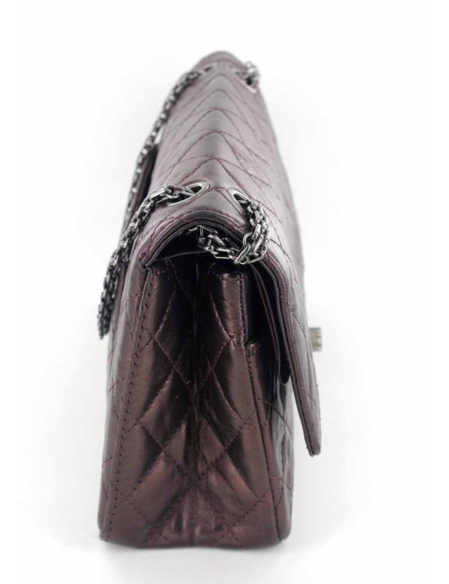 2.55 CHANEL en cuir marron irisé