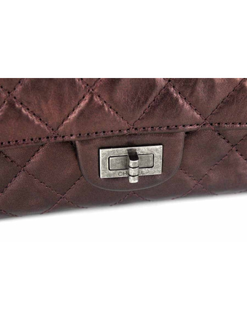 2.55 CHANEL en cuir marron irisé