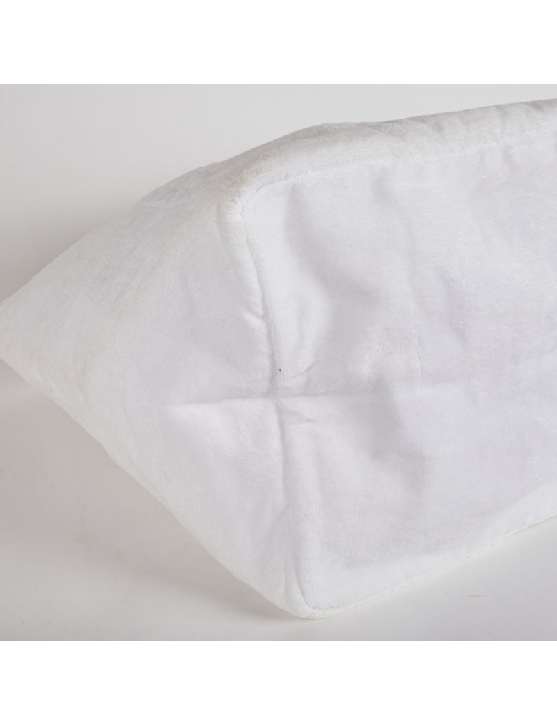 Sac de plage CHANEL tissu éponge blanc 