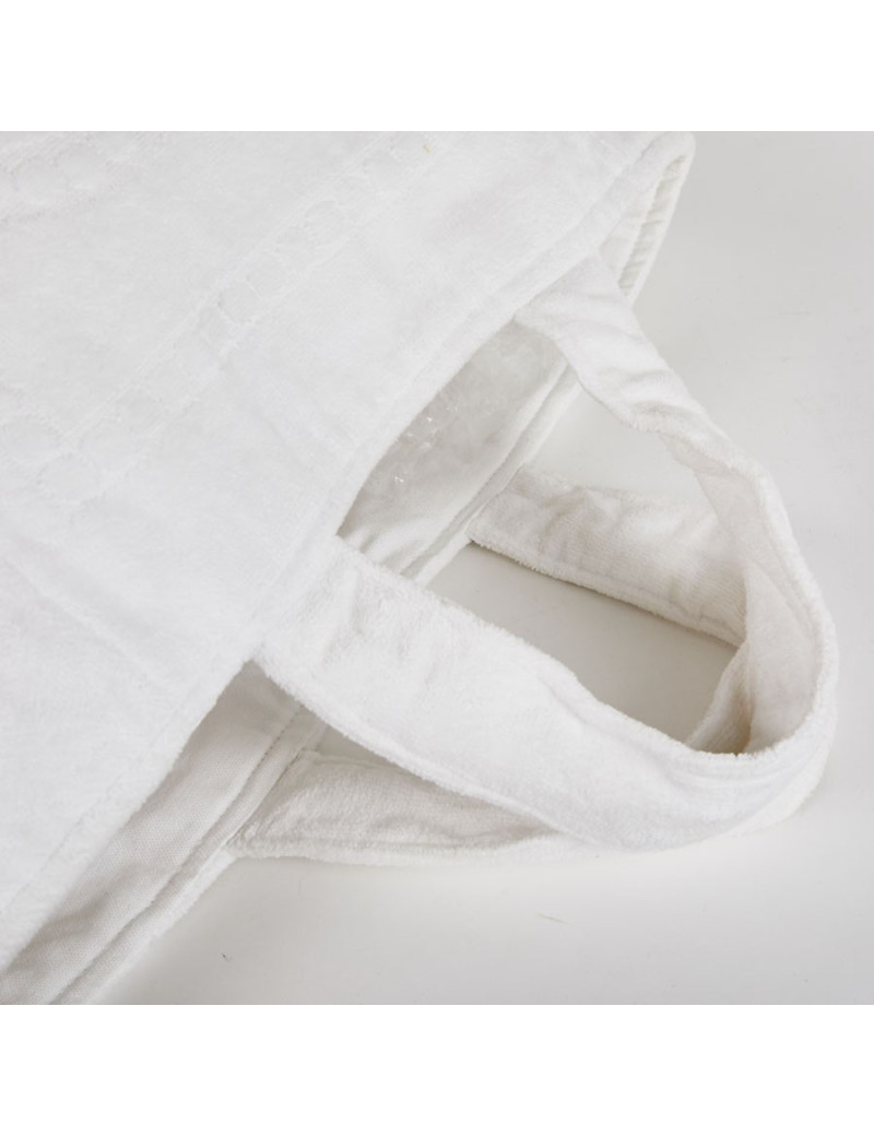 Sac de plage CHANEL tissu éponge blanc 