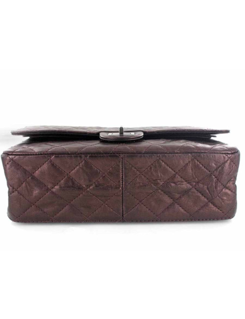 2.55 CHANEL en cuir marron irisé