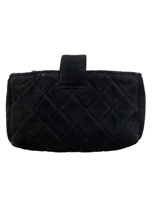 Porte monnaie CHANEL veau velours noir