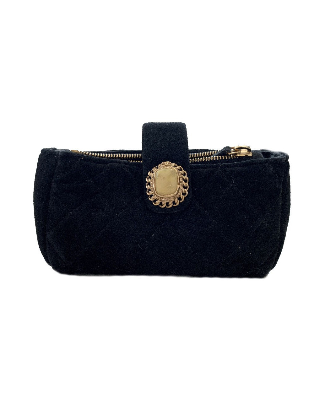 Porte monnaie CHANEL veau velours noir