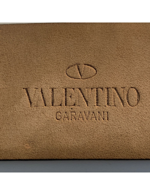 VALENTINO belt with buckle set in gunmetal pearls and rhinestones