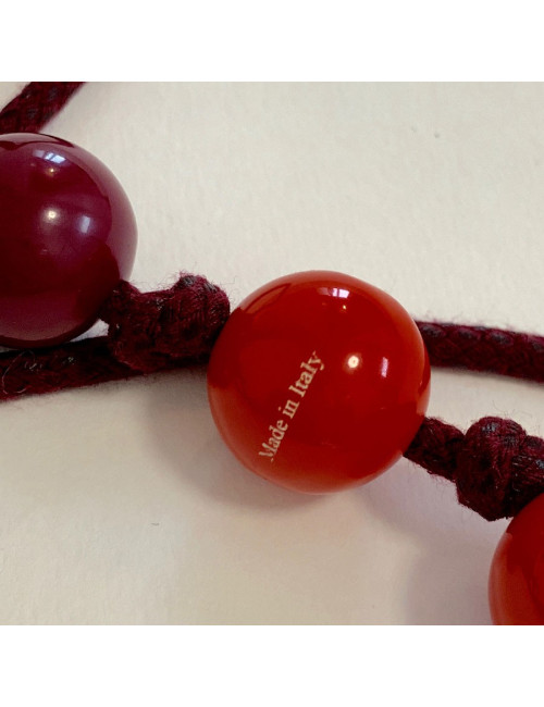 Sautoir LANVIN boules rouges et violettes par ALBER ELBAZ