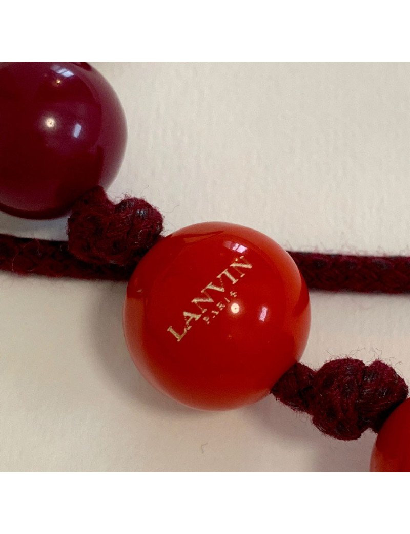 Sautoir LANVIN boules rouges et violettes par ALBER ELBAZ