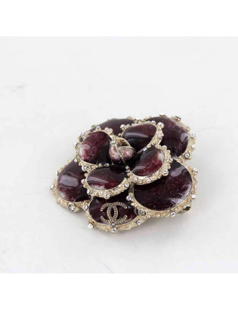 Broche CHANEL camelia émaillée