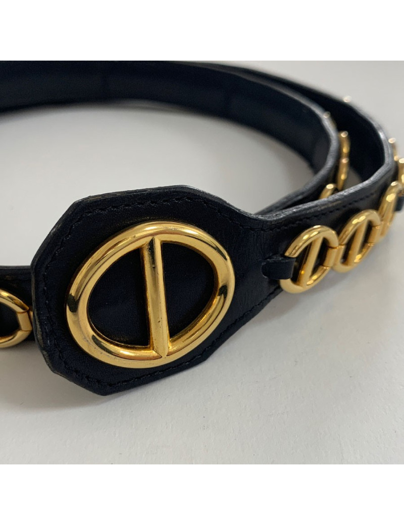 Ceinture CHRISTIAN DIOR cuir et dorée T80