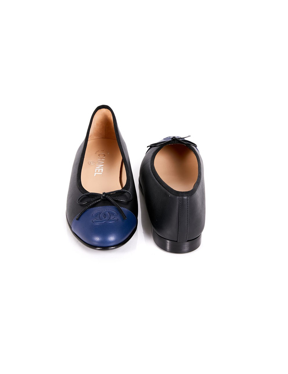 Ballerines CHANEL T38.5 bicolore 