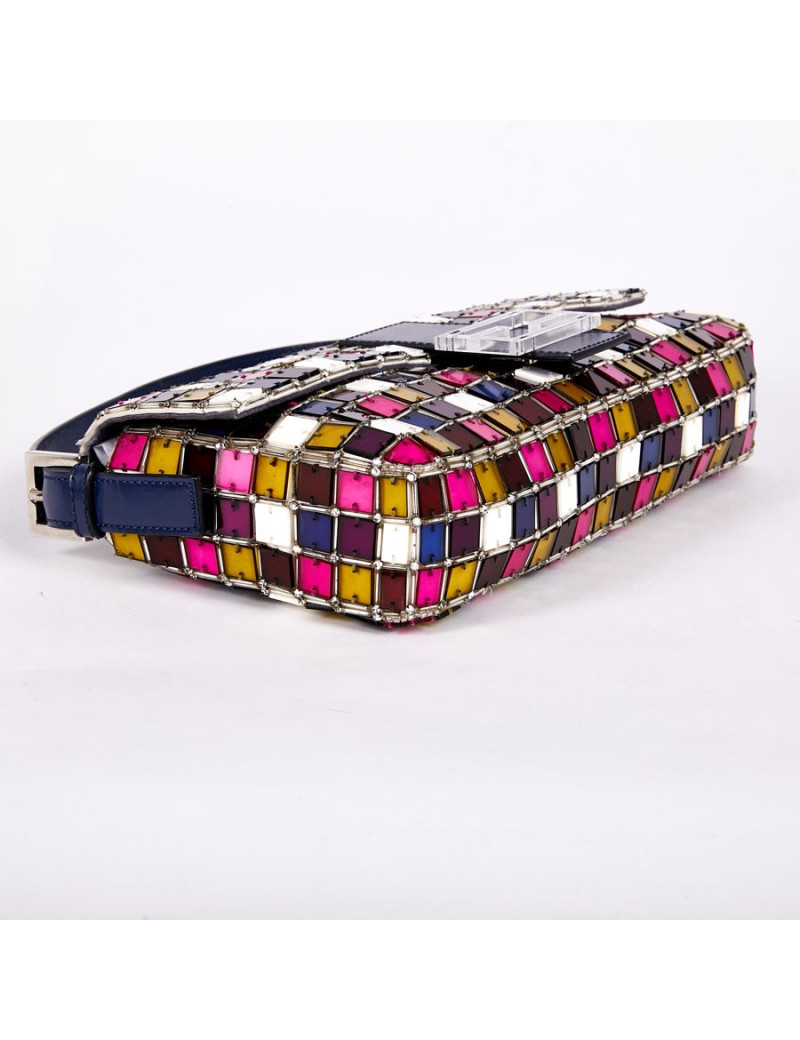Sac FENDI  baguette multicolore  en mozaique et cristal