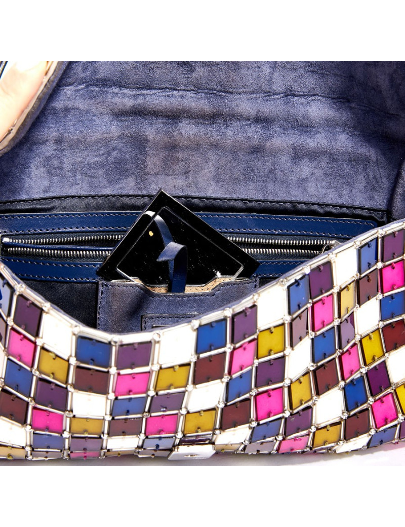 Sac FENDI  baguette multicolore  en mozaique et cristal