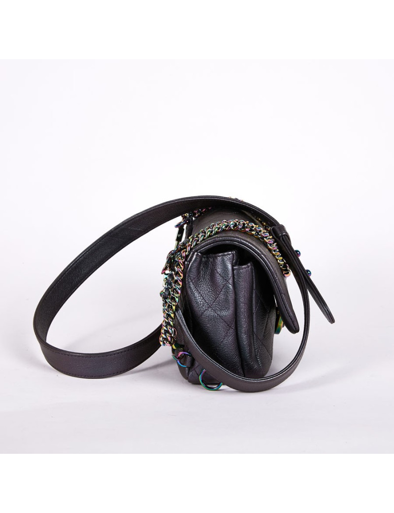 Sac CHANEL cuir de veau matelassé irisé mauve
