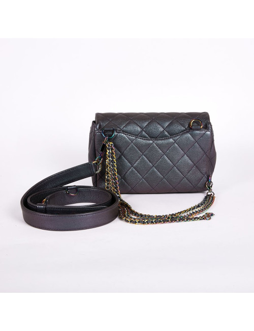 Sac CHANEL cuir de veau matelassé irisé mauve
