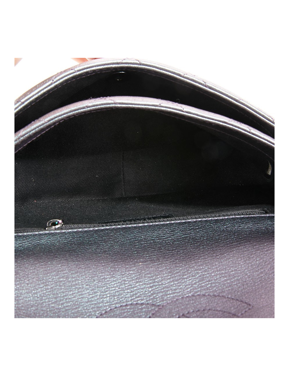 Sac CHANEL cuir de veau matelassé irisé mauve