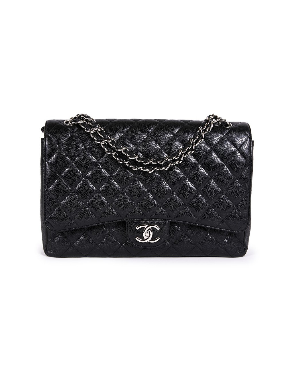 Sac jumbo CHANEL cuir caviar noir
