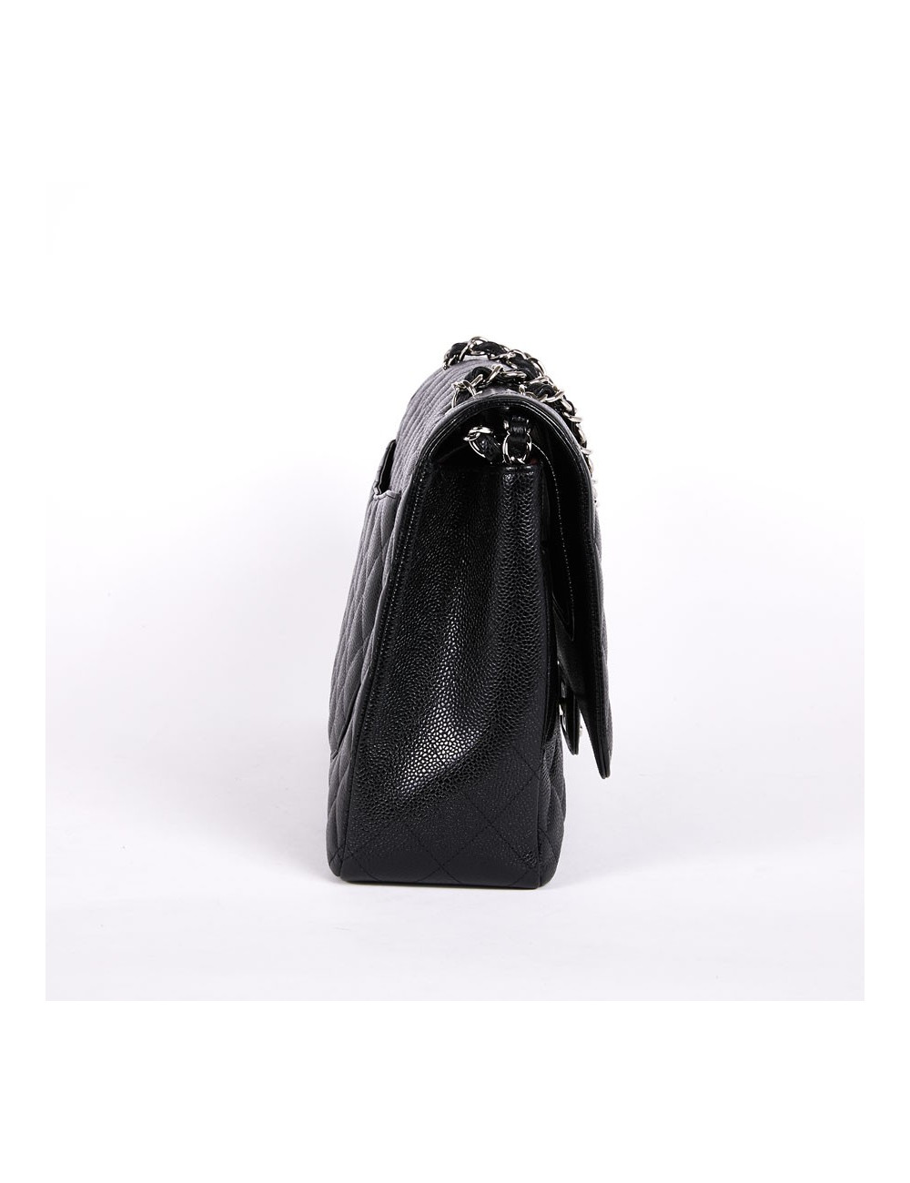 Sac jumbo CHANEL cuir caviar noir