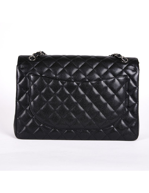 Sac jumbo CHANEL cuir caviar noir