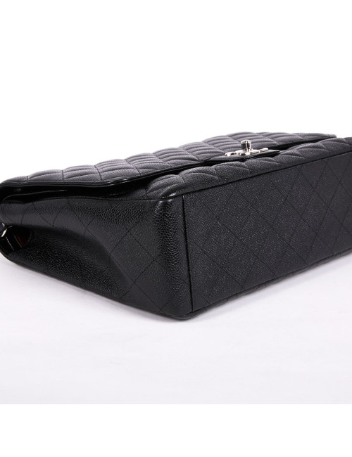 Sac jumbo CHANEL cuir caviar noir