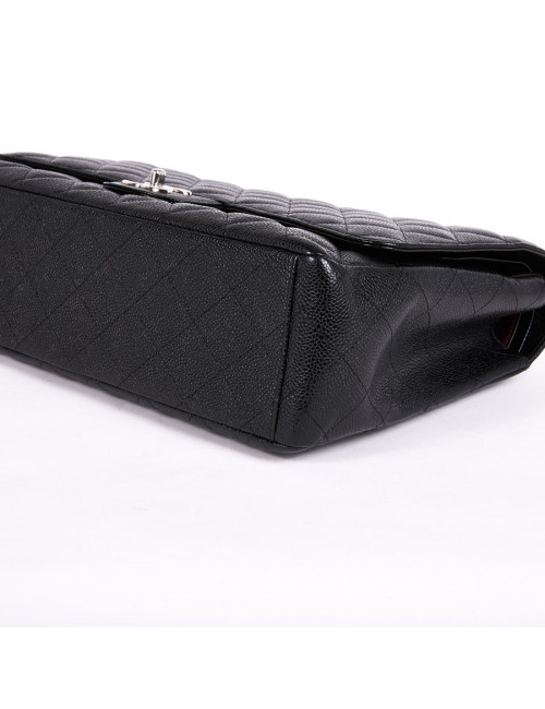 Sac jumbo CHANEL cuir caviar noir
