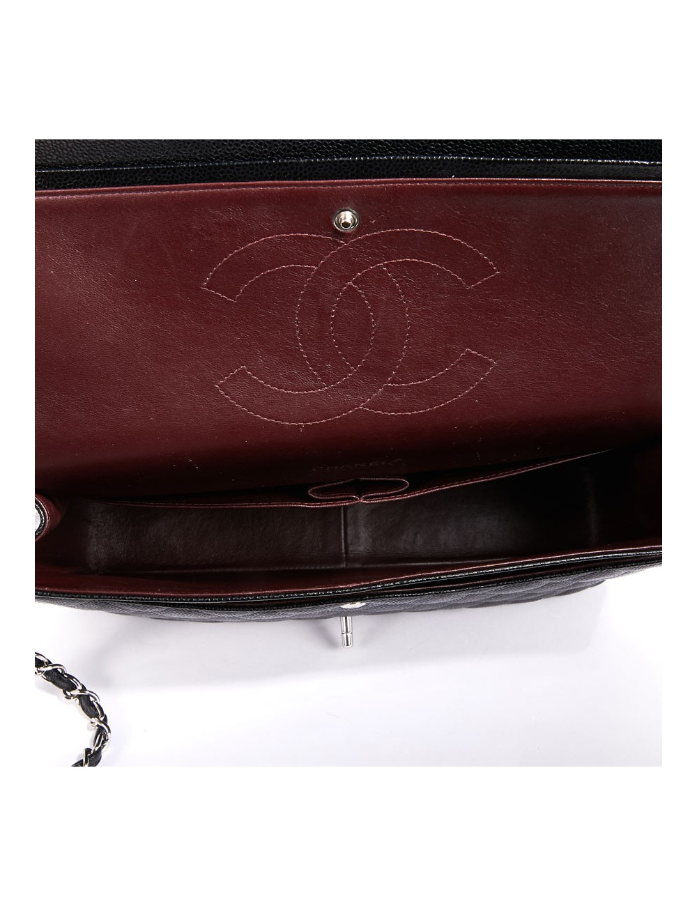 Sac jumbo CHANEL cuir caviar noir