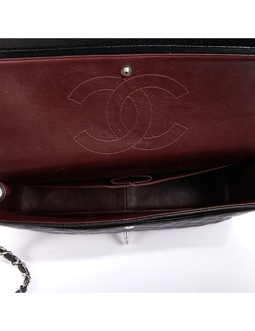 Sac jumbo CHANEL cuir caviar noir