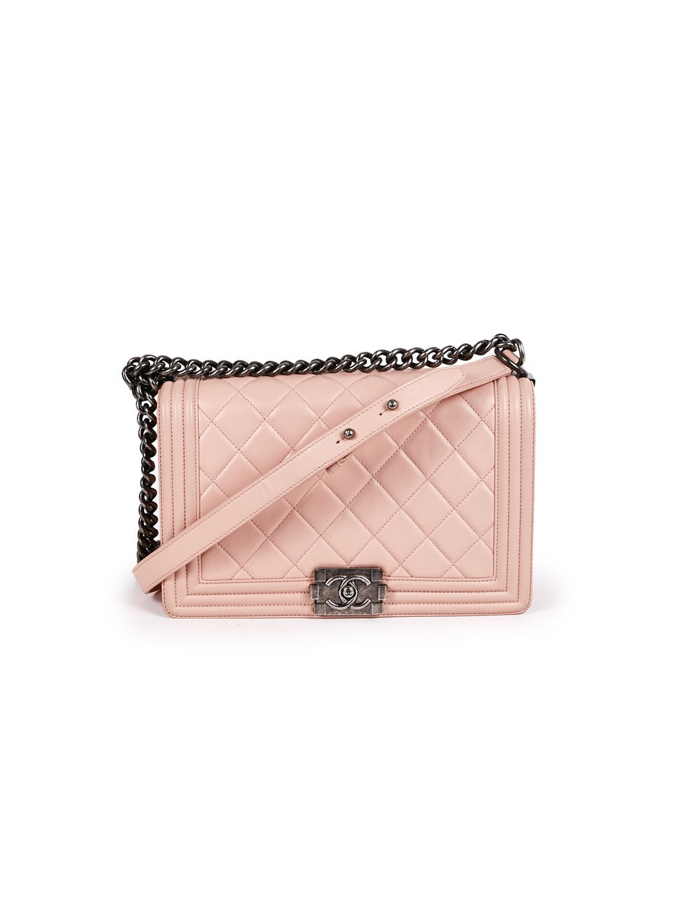 Sac Boy CHANEL cuir matelassé rose