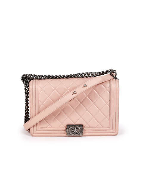 Sac Boy CHANEL cuir matelassé rose