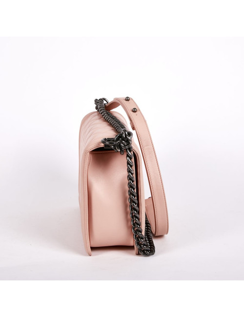 Sac Boy CHANEL cuir matelassé rose