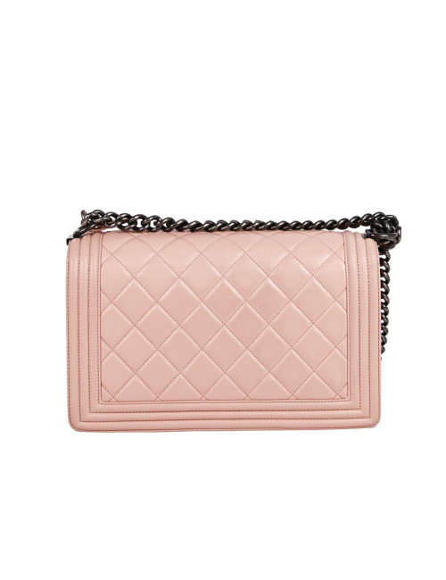 Sac Boy CHANEL cuir matelassé rose