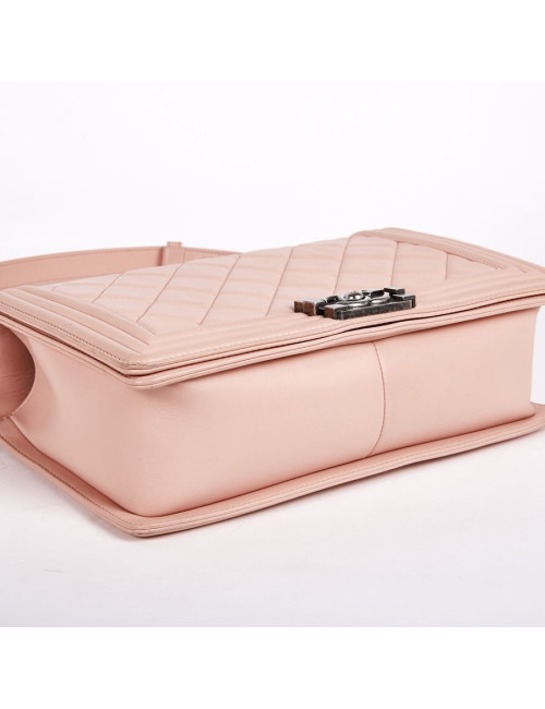 Sac Boy CHANEL cuir matelassé rose