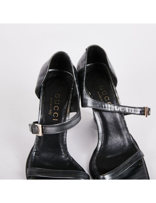 Sandales Hautes Gucci T35.5 gris métallisé