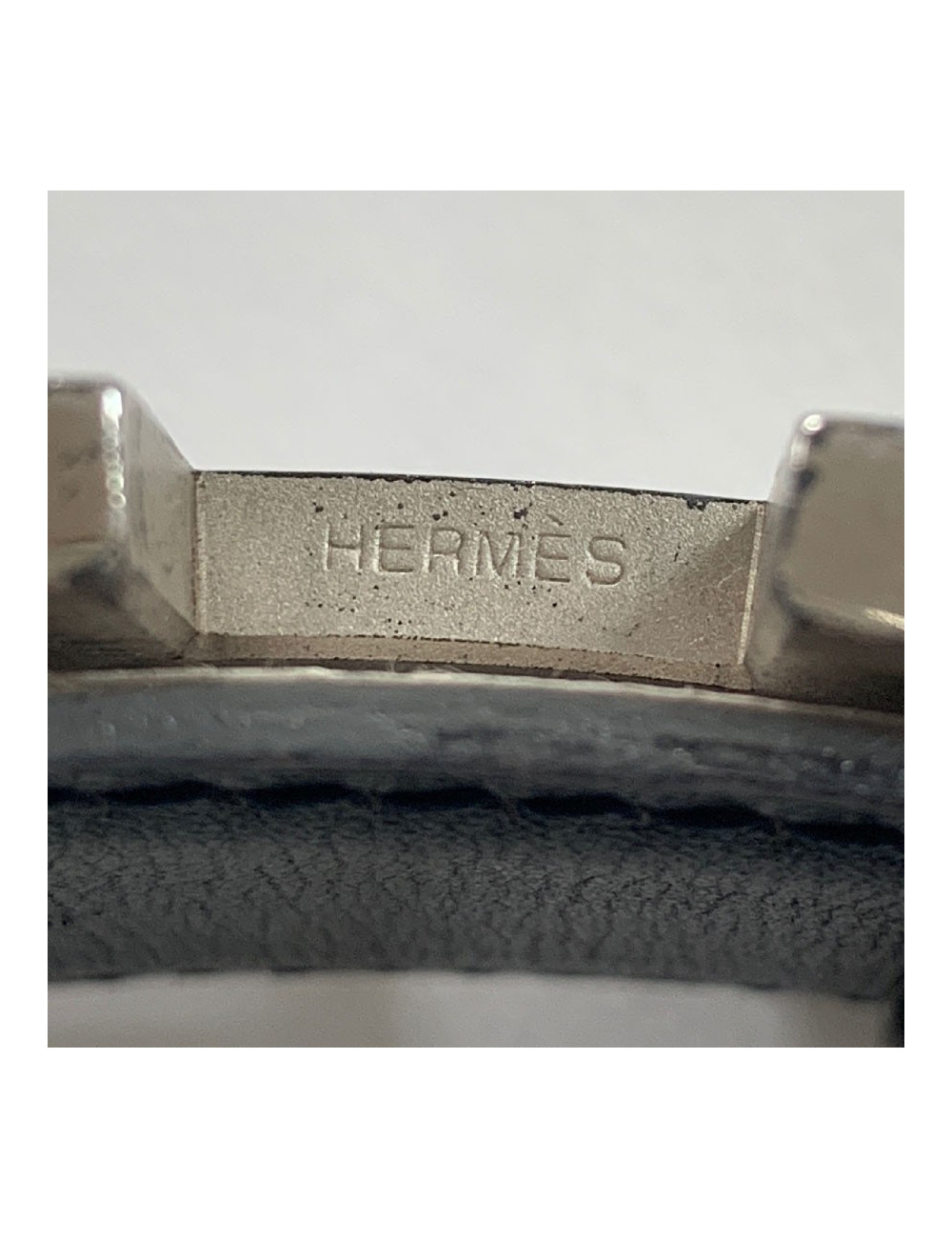 Ceinture HERMES réversible boucle H striée