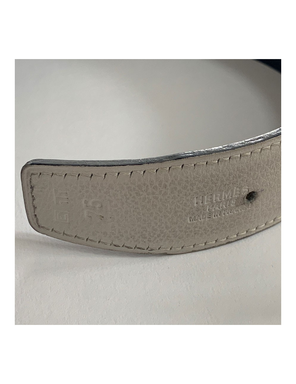 Ceinture HERMES réversible boucle H striée