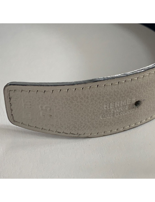 Ceinture HERMES réversible boucle H striée