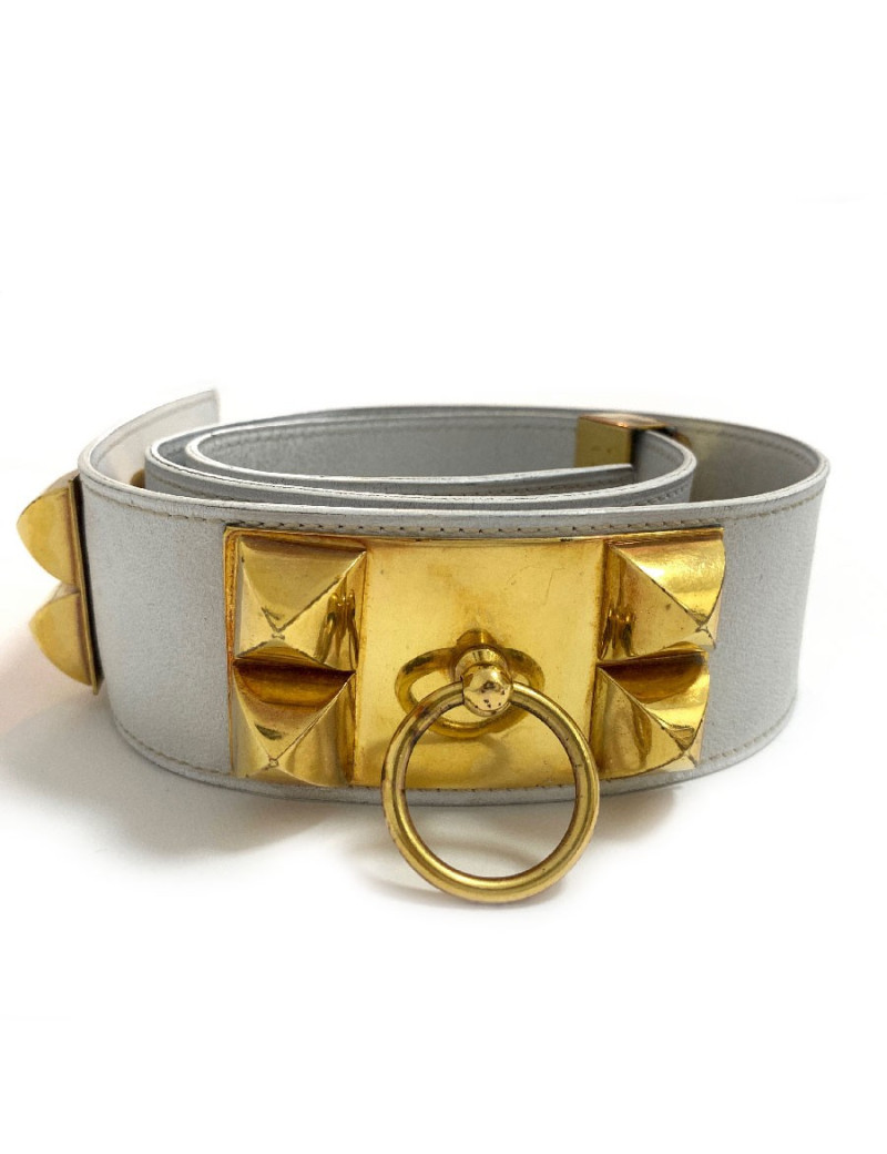 Ceinture CDC HERMES cuir blanc 