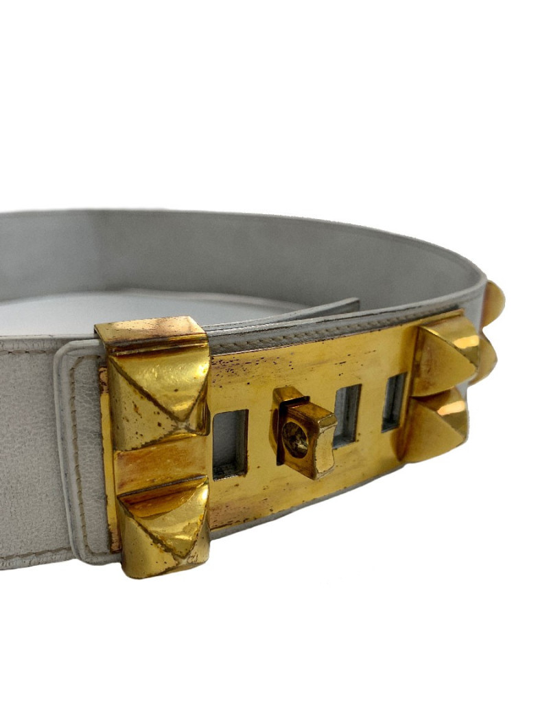 Ceinture CDC HERMES cuir blanc 