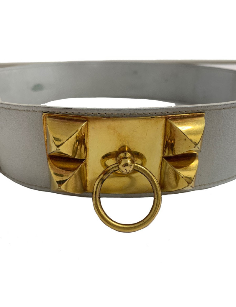 Ceinture CDC HERMES cuir blanc 