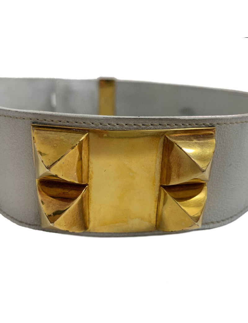 Ceinture CDC HERMES cuir blanc 