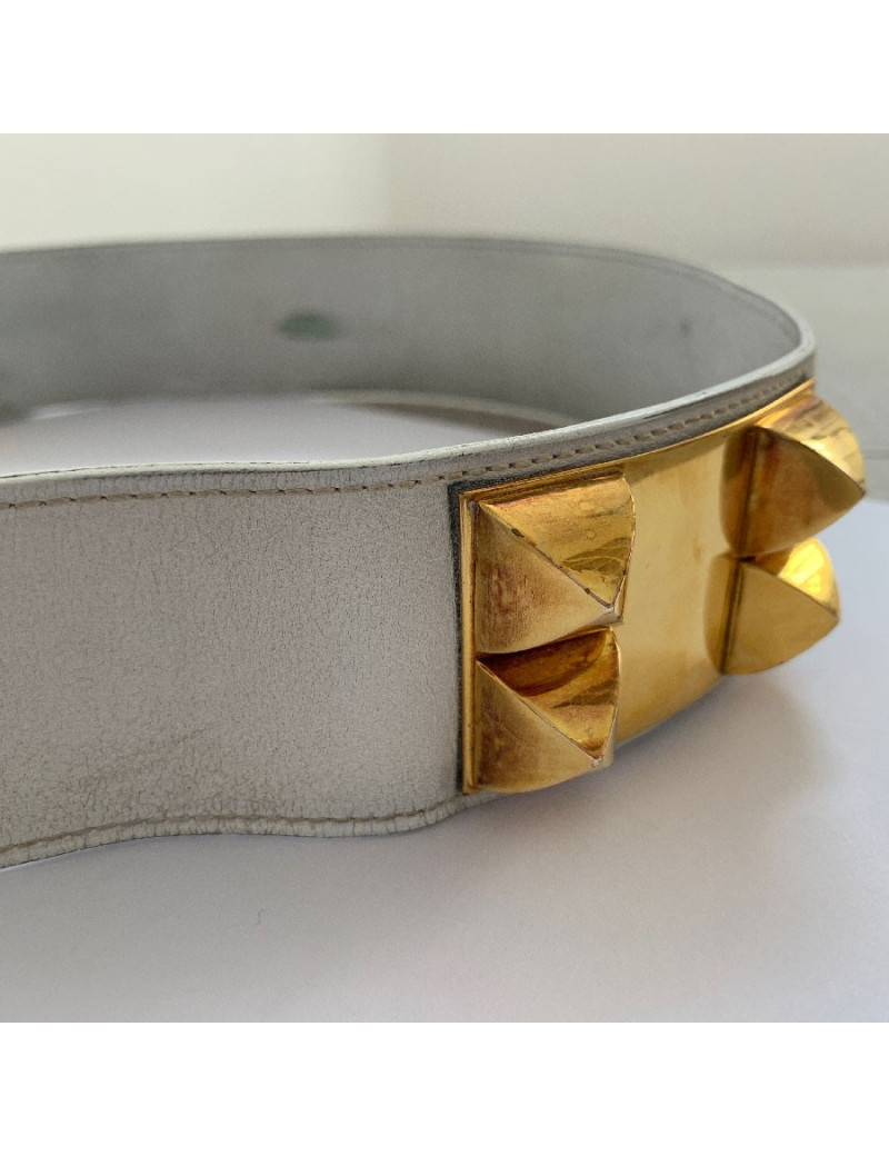 Ceinture CDC HERMES cuir blanc 