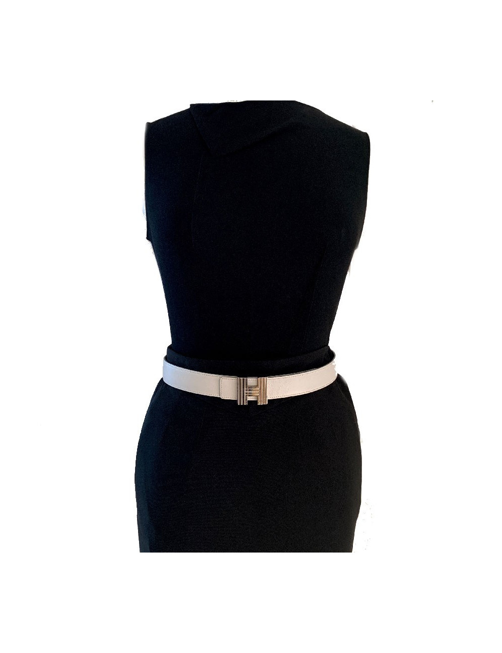 Ceinture HERMES réversible boucle H striée