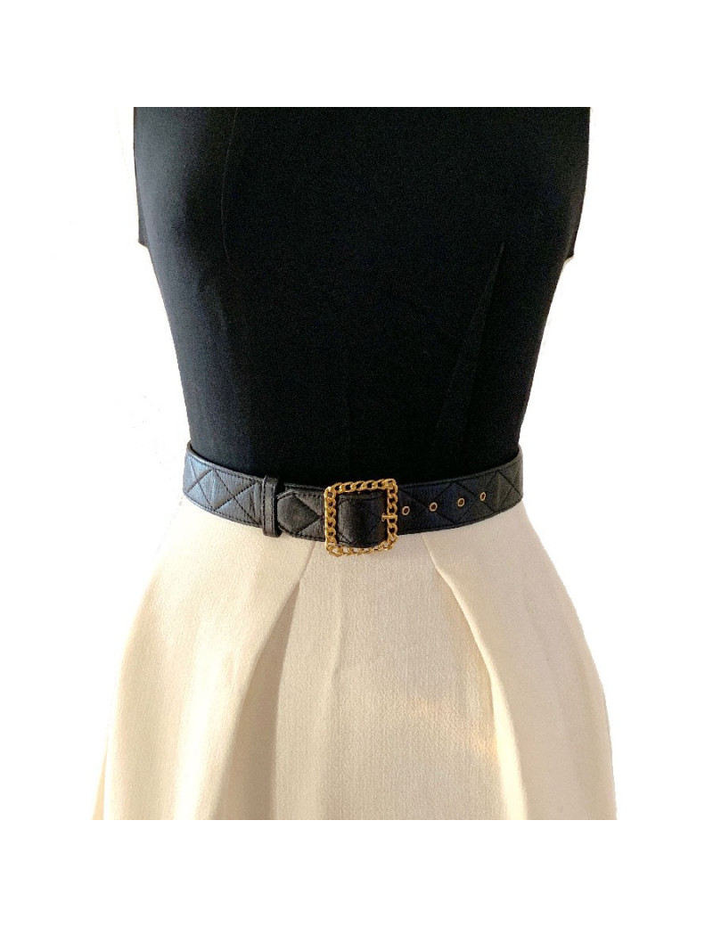 Ceinture noire CHANEL matelassée