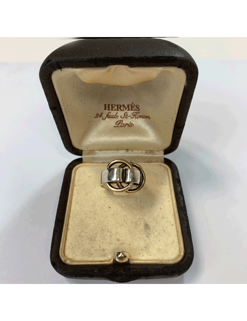 Bague HERMES vintage or et argent