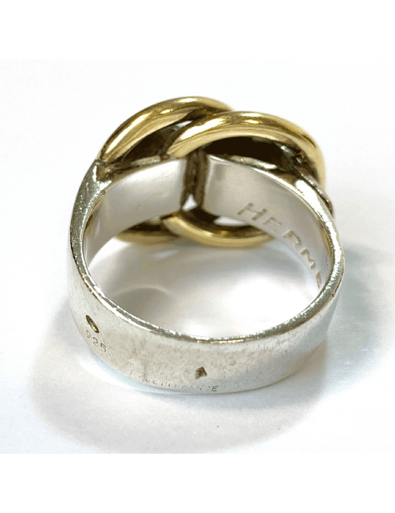 Bague HERMES vintage or et argent