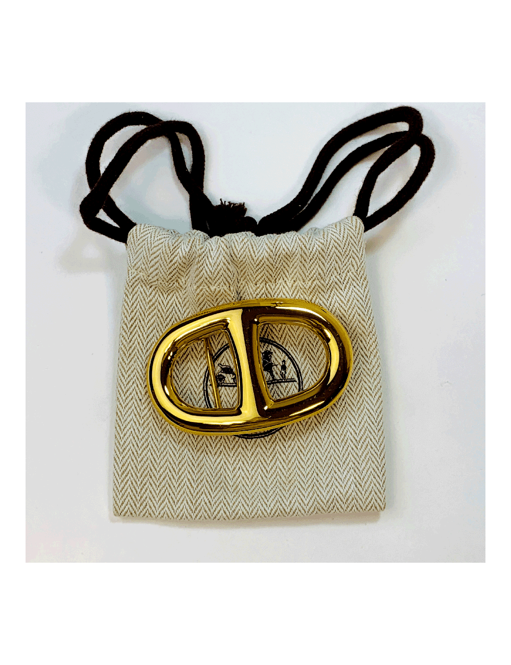 Boucle de ceinture HERMES chaîne d'ancre dorée