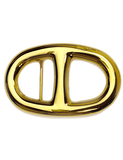 Boucle de ceinture HERMES chaîne d'ancre dorée