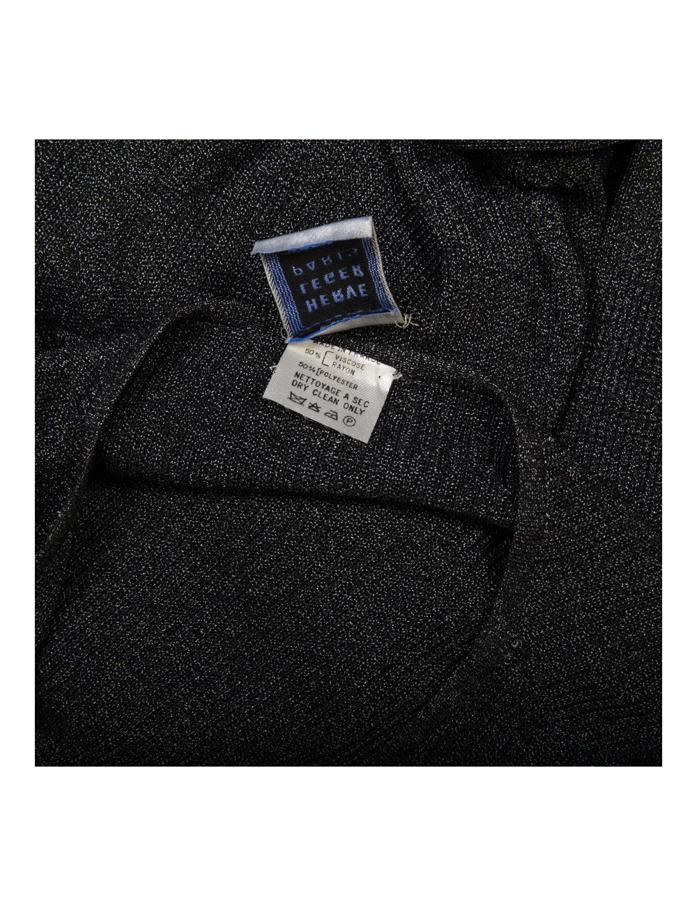 Robe longue HERVE LEGER  tricot foncé brillant